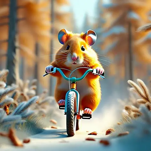 Hamsterrad Hamsterrad, ein Hamster fährt Fahrrad.